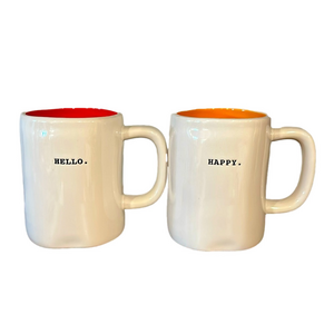 Rae Dunn‎ Hello Happy Set 2 Mugs